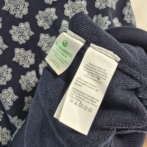 J Crew Sweatpants Womens Large Sweatshirt Blue Set Matching Crop Boxy Two Piece - Picture 9 of 11